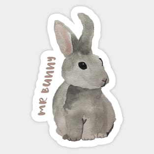 Mr bunny cute watercolor bunny sweet watercolour rabbit Sticker